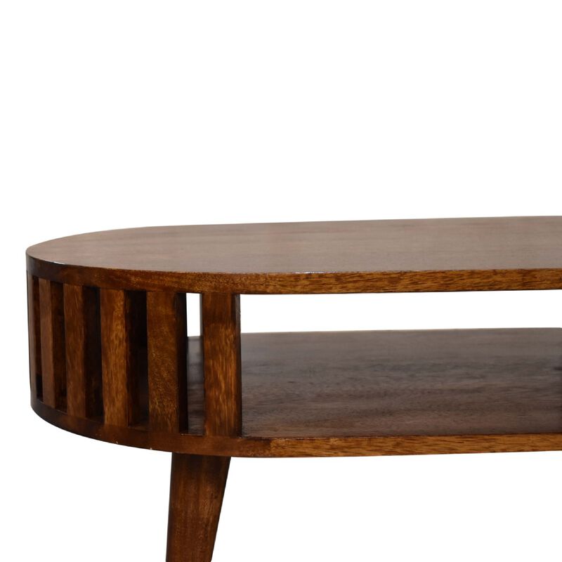 Ariella Chestnut  Open Shot Solid Wood Coffee Table