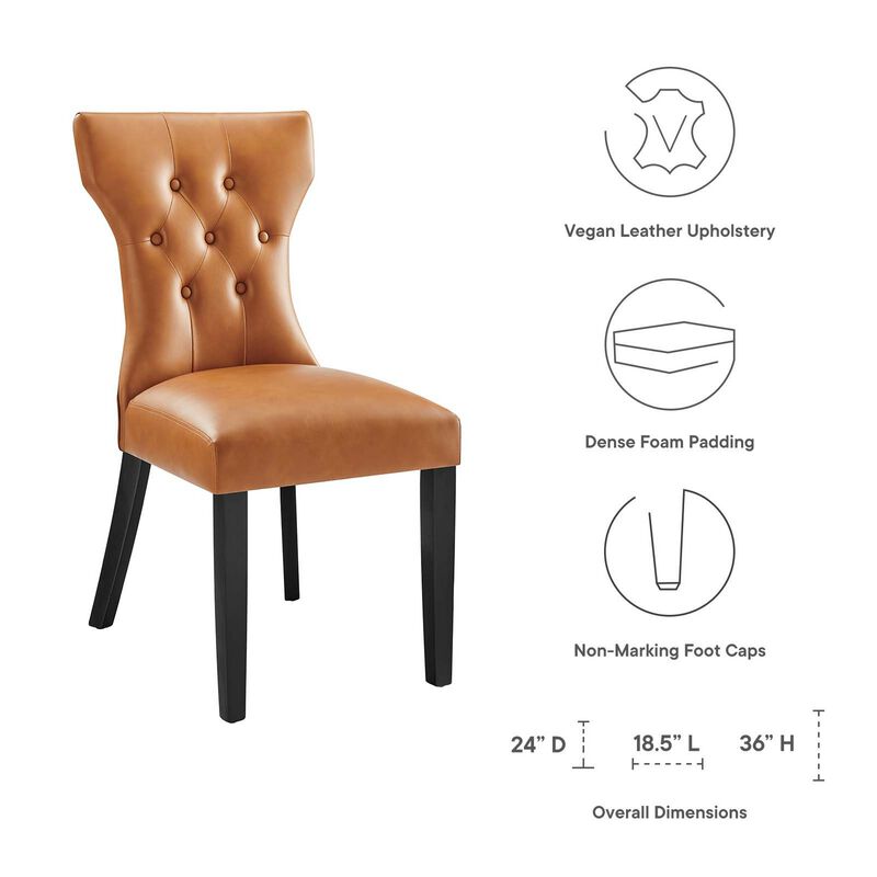 Silhouette Dining Vinyl Side Chair-Benzara