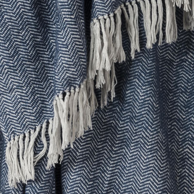 Blue/Natural 50" x 60" Throw Blanket
