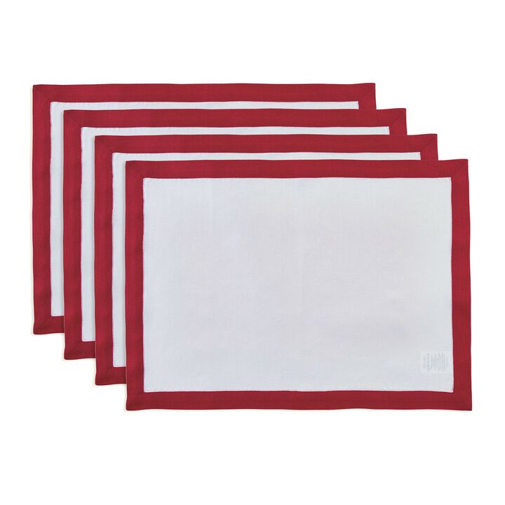 Solino Home 100% Pure Linen Placemats 14 x 19 Inch Set of 4 | Classic