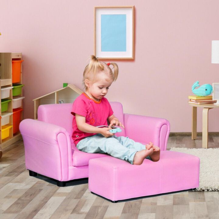 Hivvago Soft Kids Double Sofa with Ottoman
