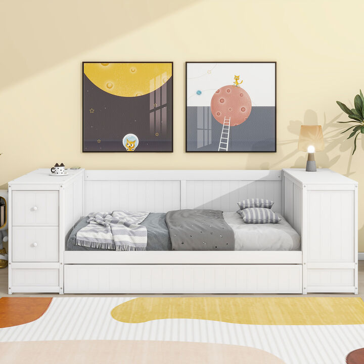 Merax Daybed Bed with Trundle and Charging Station