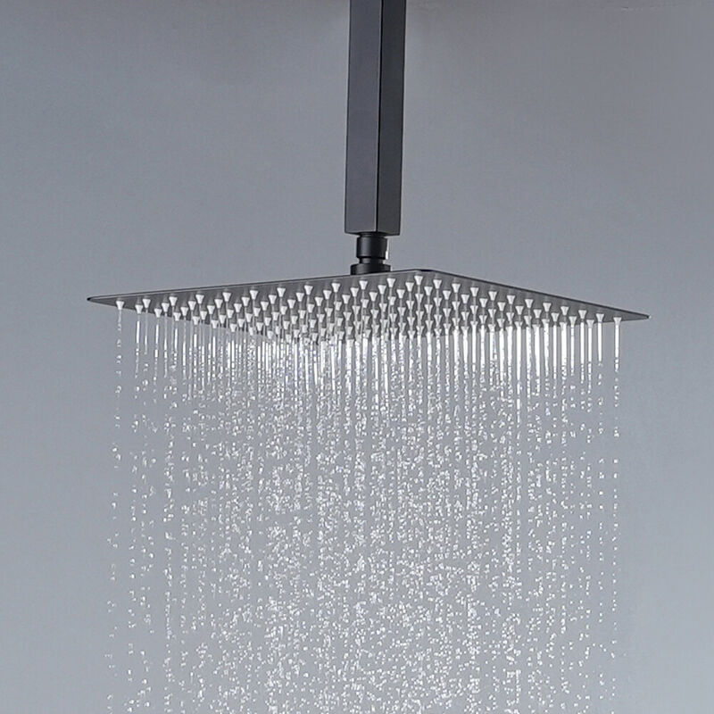 Mondawe Free Combination Handles Wall Mounted 12 Inch Thermostatic 3 Functions 5 Sprays Luxury Shower System with 6 Body Jets and Rough-in Valve Included in Brushed Nickel