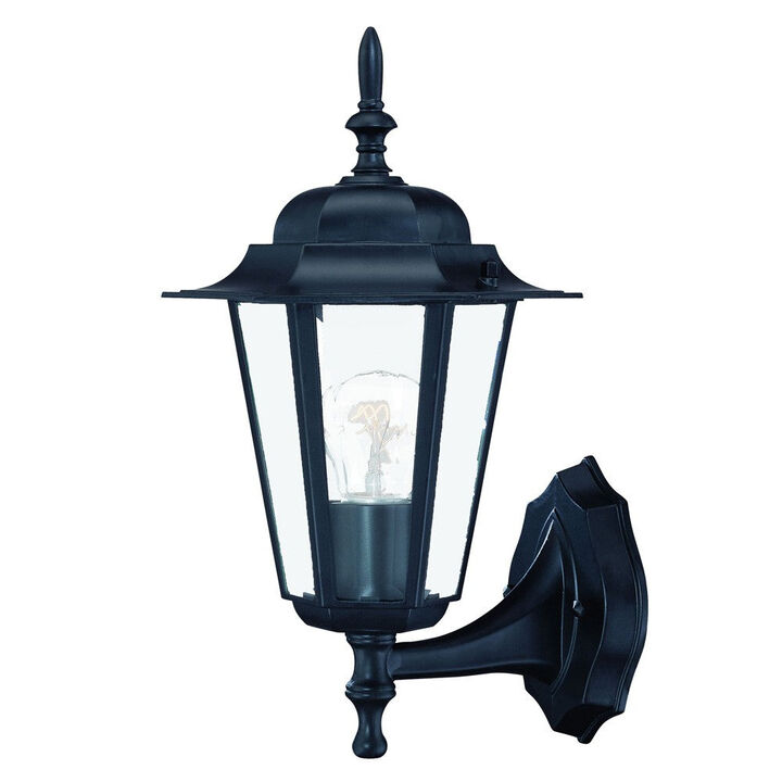 Hivvago Matte Black Glass Lantern Wall Light