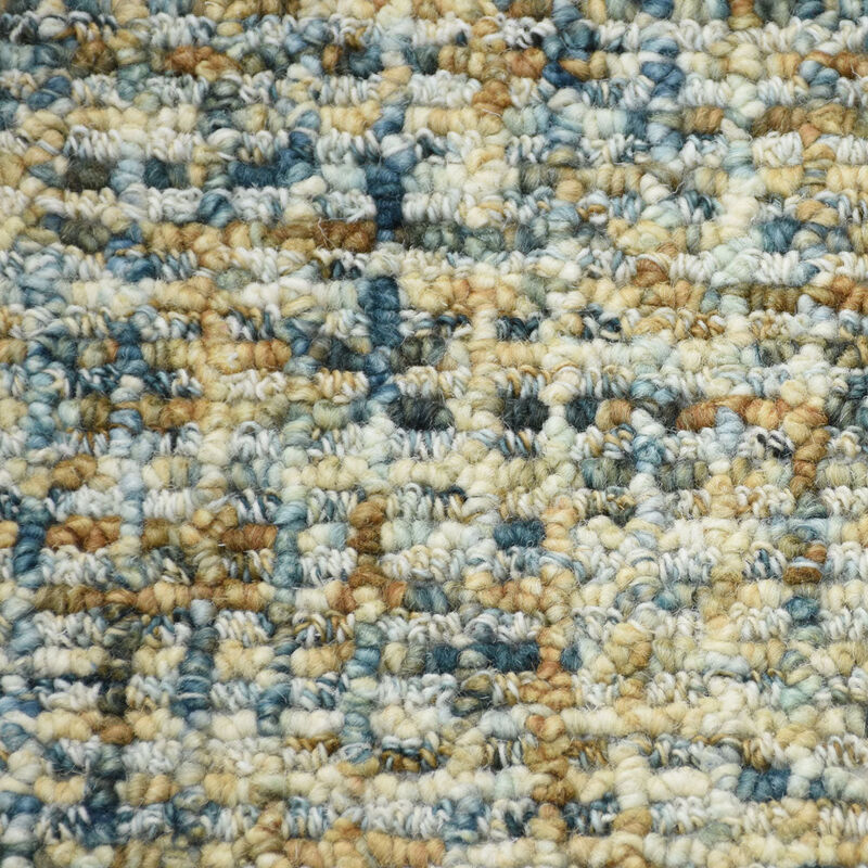 RUGSOTIC CARPETS HAND TUFTED WOOL ECO-FRIENDLY AREA RUGS  - 8'x10', Rectangle Shape, Blue & Beige, Solid Plain Design, High Pile Thick Handmade Area Rugs for Living Room, Bed Room (KWC111)