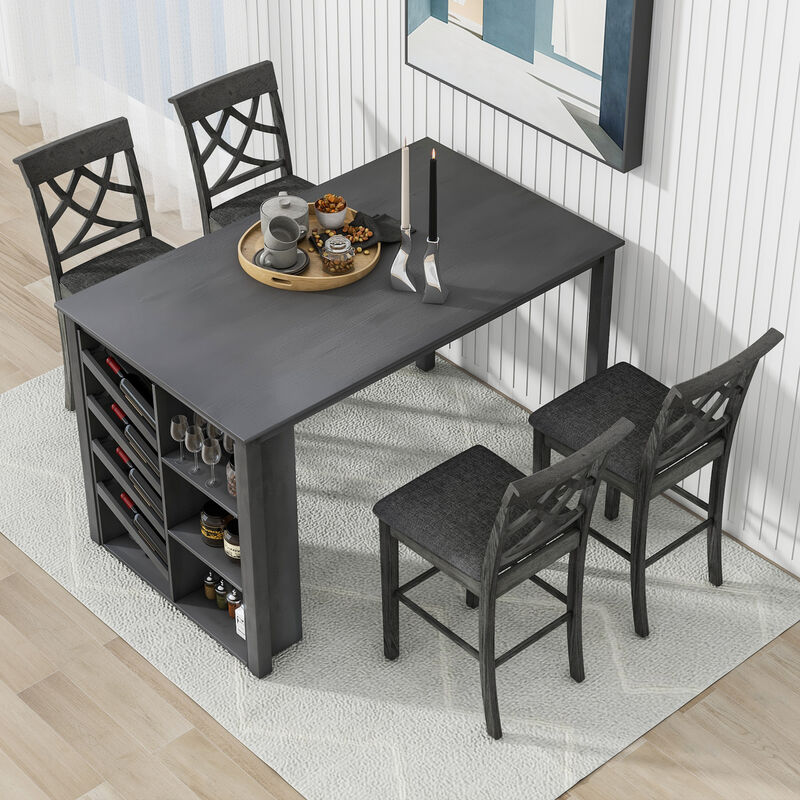 Merax 5-piece Solid Wood Dining Table Set