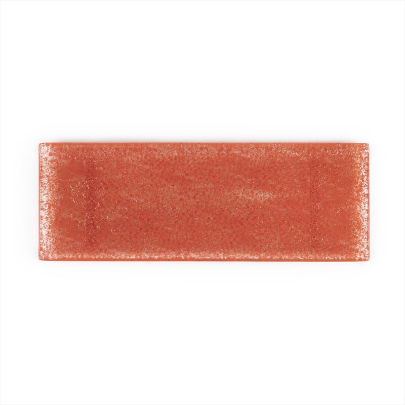 Glass Dinnerware 13.75" x 5" x h:0.5" Rectangular Glass Platter (Set of 2)