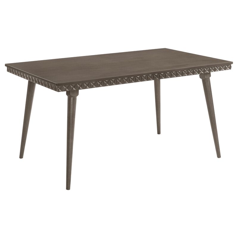 Nolan Dining Table, Dark Brown Hardwood, Rectangular 59 Inch Top - Benzara