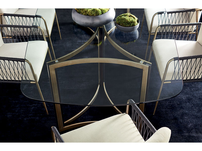 Remix Double Pedestal Glass Top Table