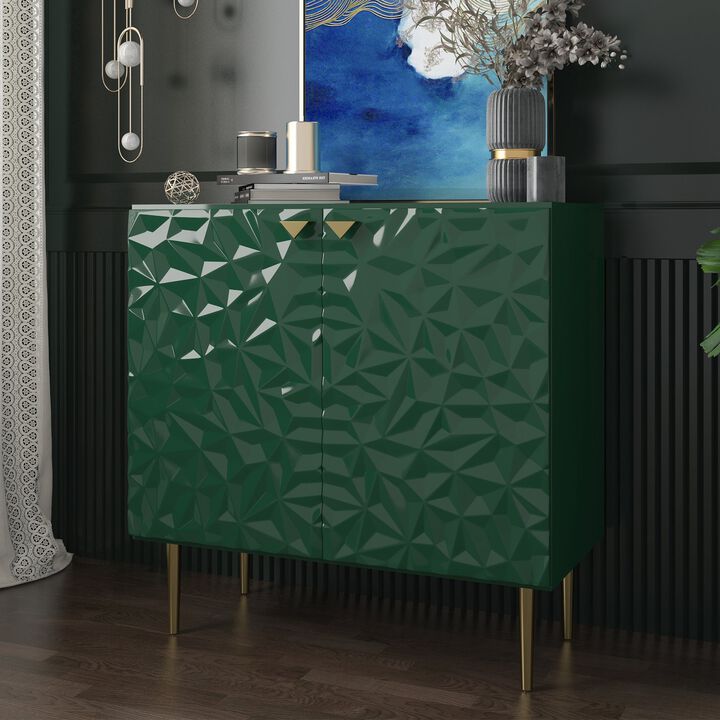 31.9 in. H White Freestanding 2 Door Storage Cabinet