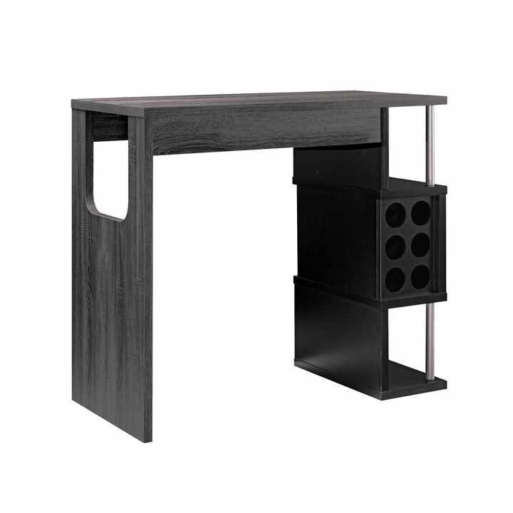 Bar Table Distressed Grey Black