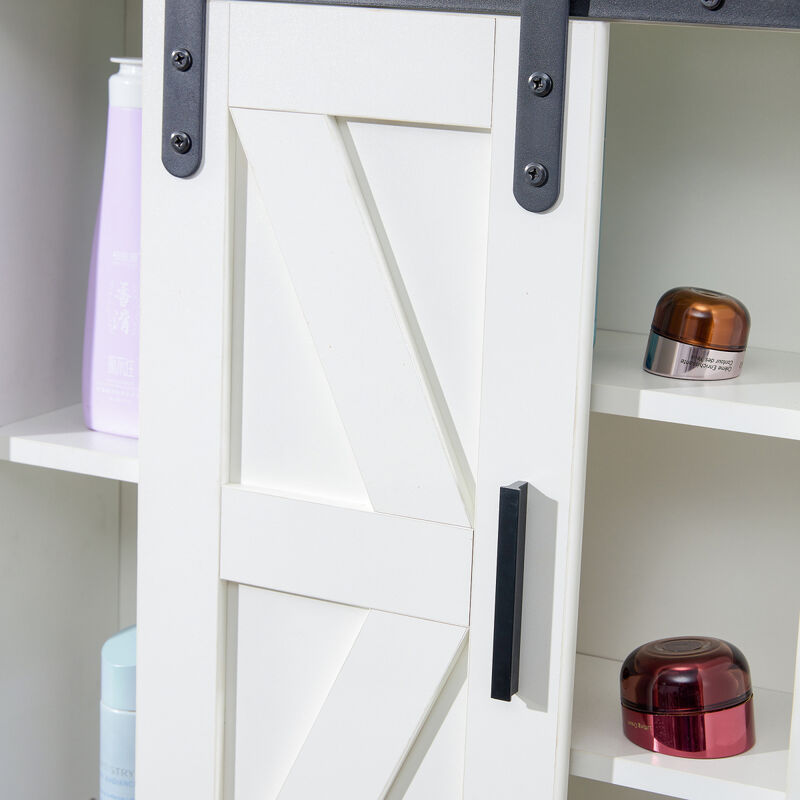 Wooden Wall-Mounted Storage Cabinet - Adjustable Door
