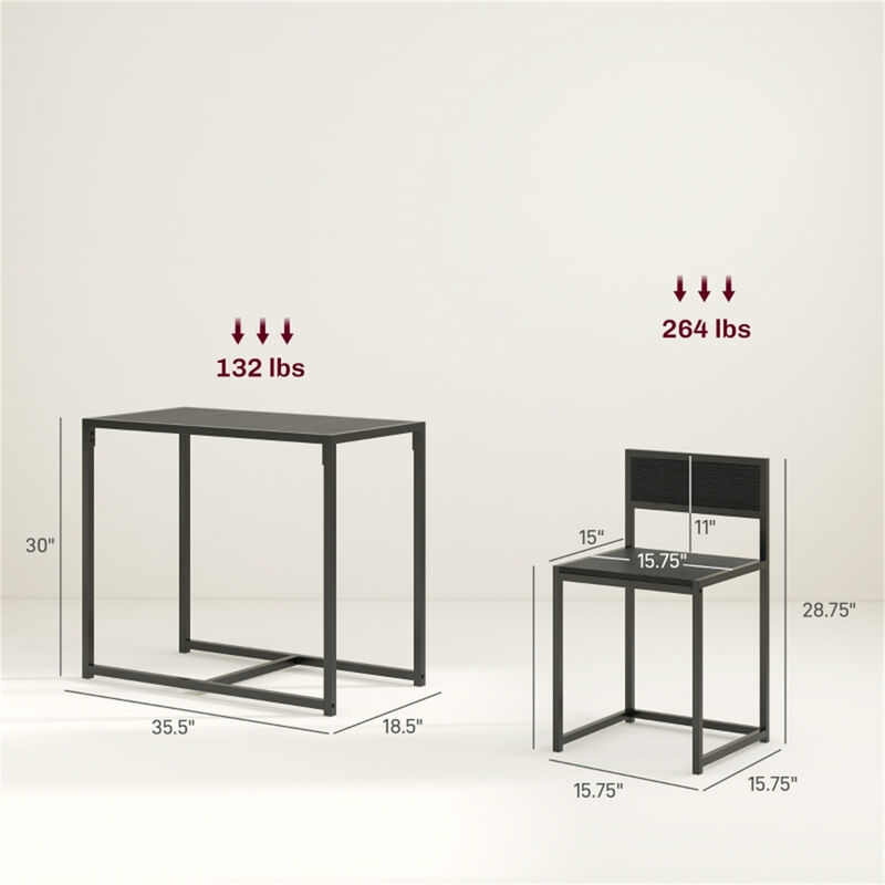 Rectangular Dining Table Set with Sturdy Chairs for Home Dining