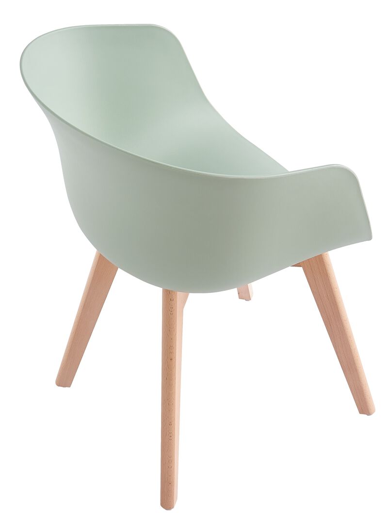 Set of 4 Scandinavian Dining Chairs with Wooden Legs