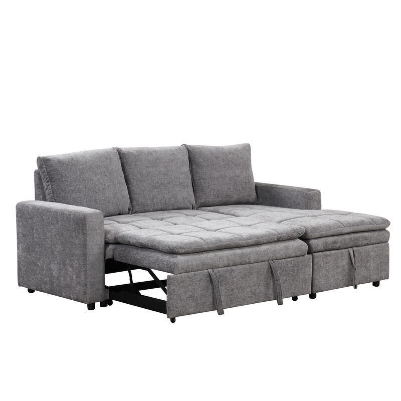 Merax Polyester Sectional Sofa Bed with Storage Space