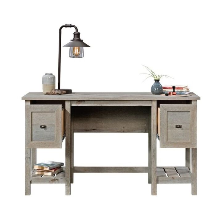Hivvago FarmHouse Light Oak 2 Drawer Storage Office Writing Desk - Made In USA