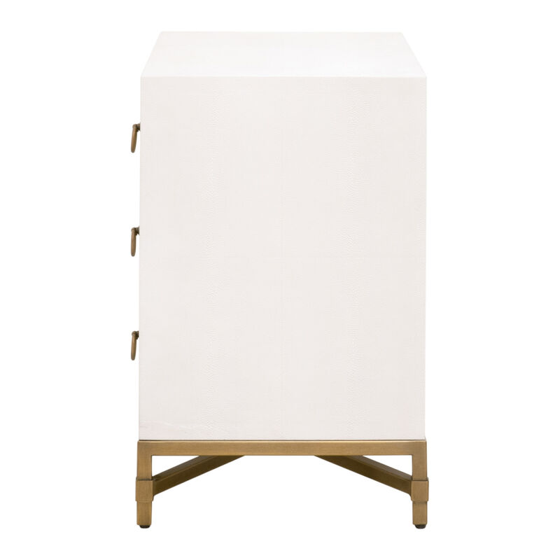 Pearl Shagreen 3-Drawer Nightstand
