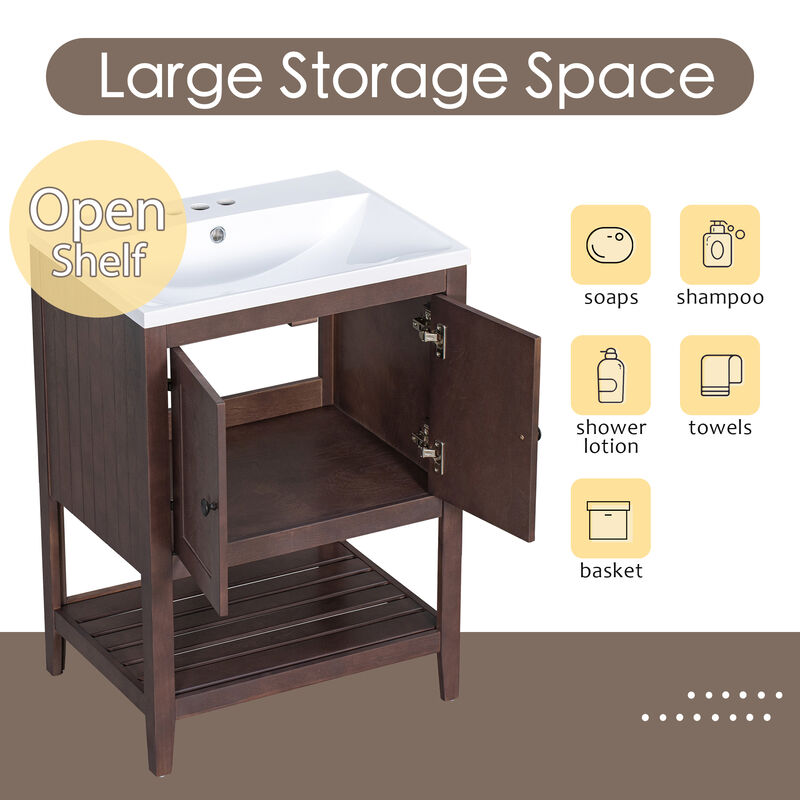 Merax Modern Sleek Bathroom Vanity with Sink