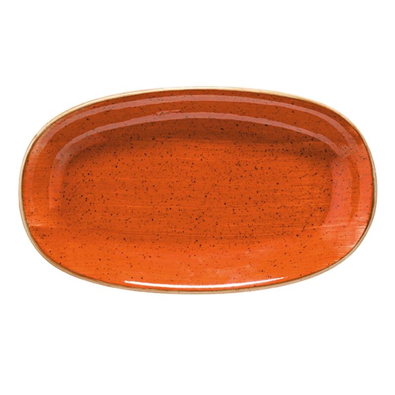 Terracota 9.5" x 5.5" x h:1.25" Oval Terracotta Porcelain Platter (Set of 2)
