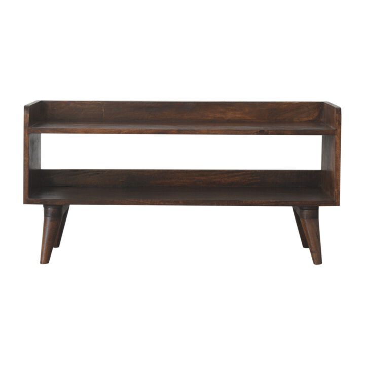 Walnut Nordic Solid Wood  Storage Bench