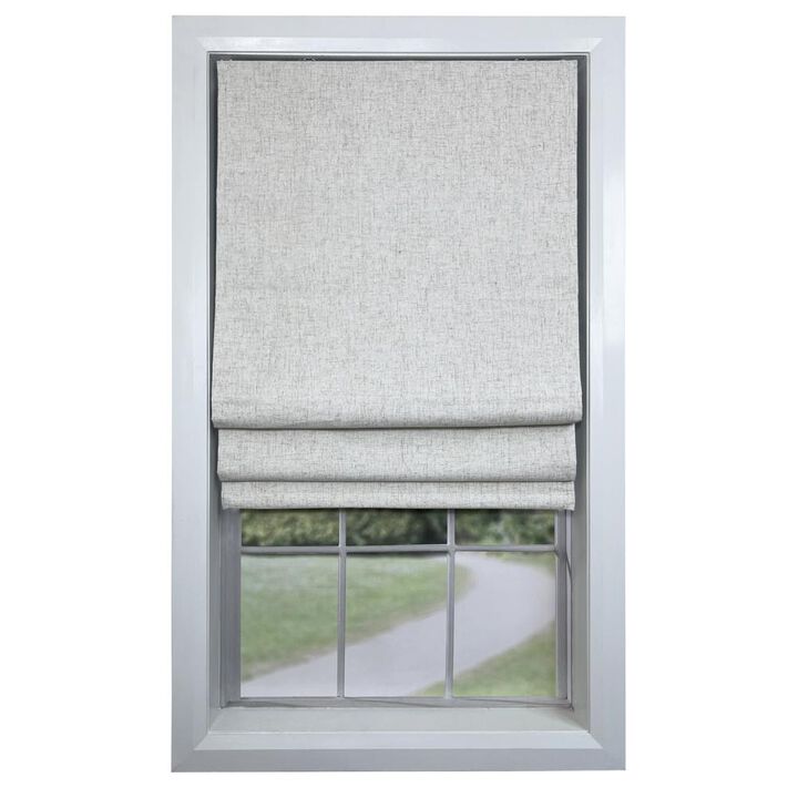Versailles Augustus Cordless Roman Blackout Shades For Windows Insides/Outside Mount 31" x 63" Linen