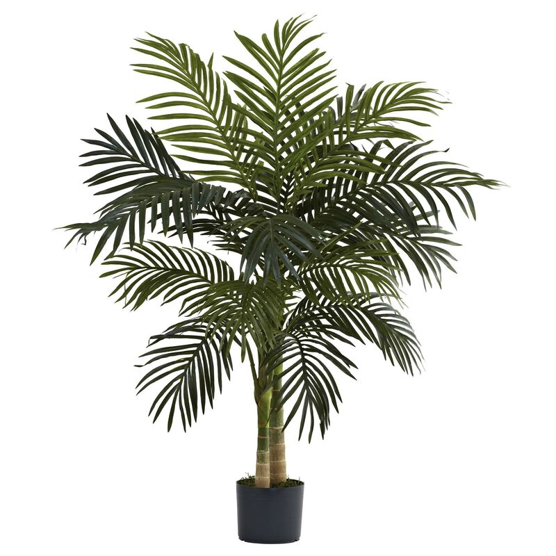 Nearly Natural 4-ft Golden Cane Palm Tree x 2 w/15 Lvs
