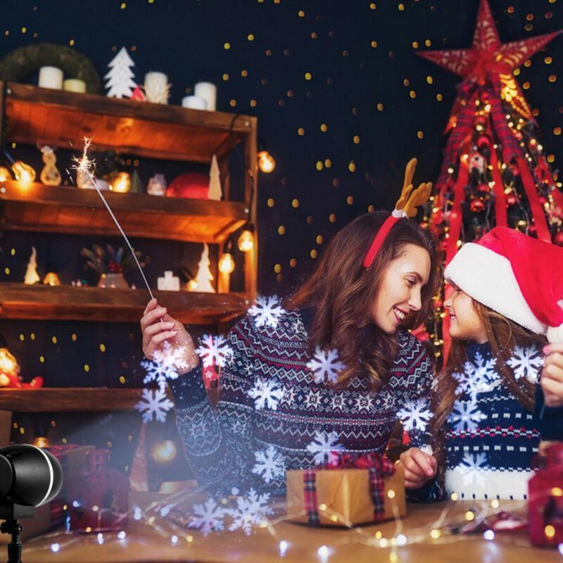 Hivvago Outdoor Waterproof Christmas Snowflake LED Projector Lights with Remote Control