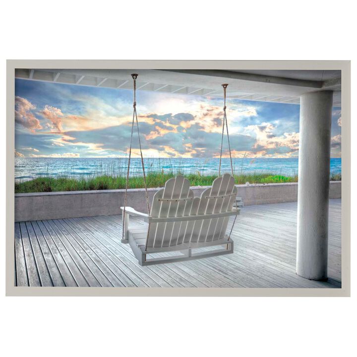 Swing At The Beach Framed Print