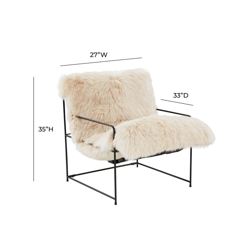Kimi Natural Genuine Sheepskin chair