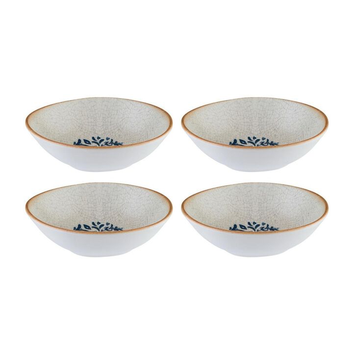 Viento 7" x 6.5" x h:2" 17 oz. Organic Decorated Porcelain Bowl (Set of 4)