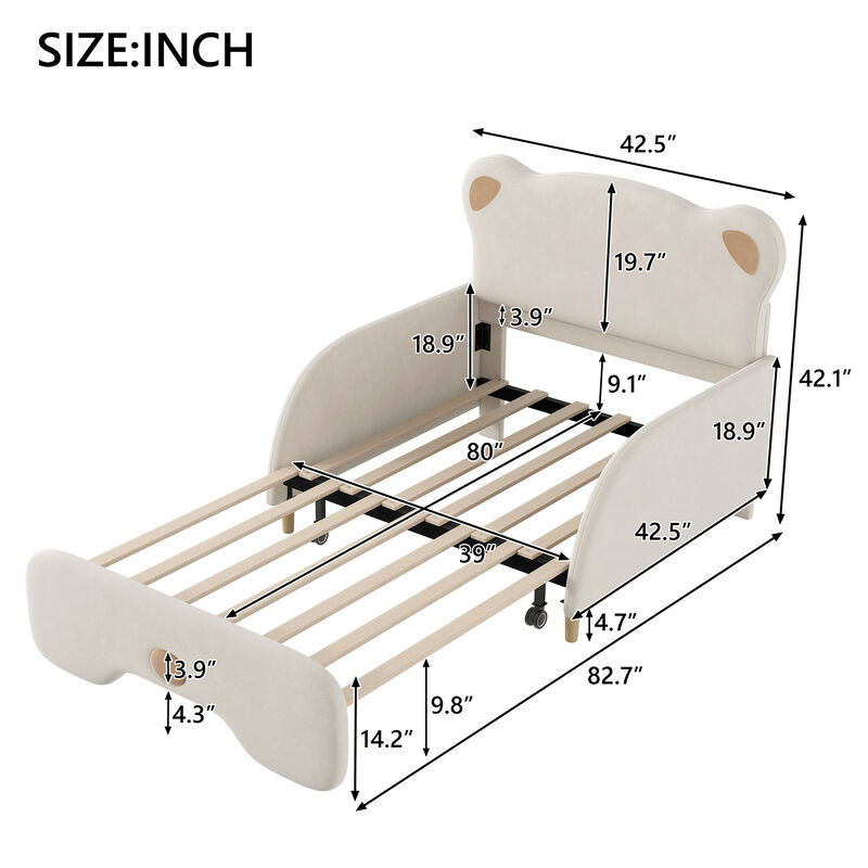 Merax Upholstered Stretchable Platform Bed Sofa Bed