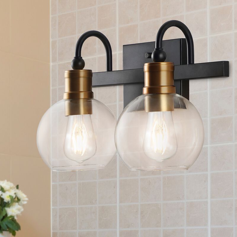 Marais Iron/Glass Rustic Vintage LED Vanity Light