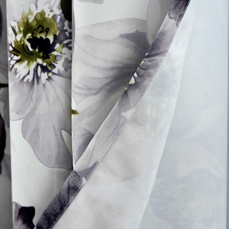 RT Designers Collection Eden Printed Blackout Grommet Window Curtain Panel 54" x 84" Silver
