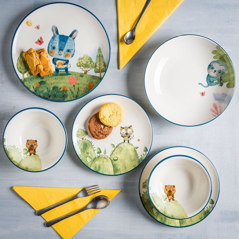 Minimeals dia.8.25" Round Decorated Porcelain Plate (Set of 2)