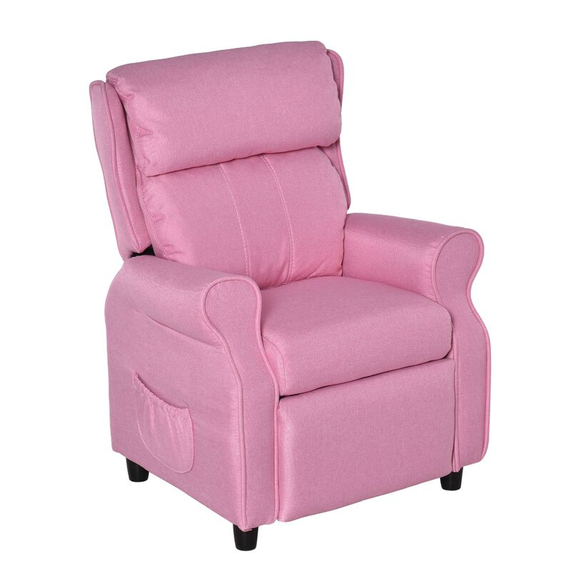 Pink Toddler Recliner: Adjustable Chair with Storage for Ages 3-5