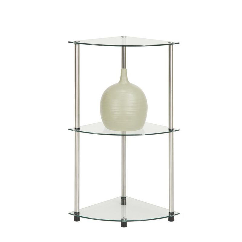 Convience Concept, Inc. Designs2Go Classic Glass 3 Tier Corner Shelf