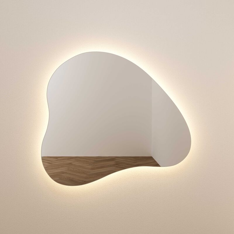 Phoebe LED Teardrop Black Tinted Wall Mirror