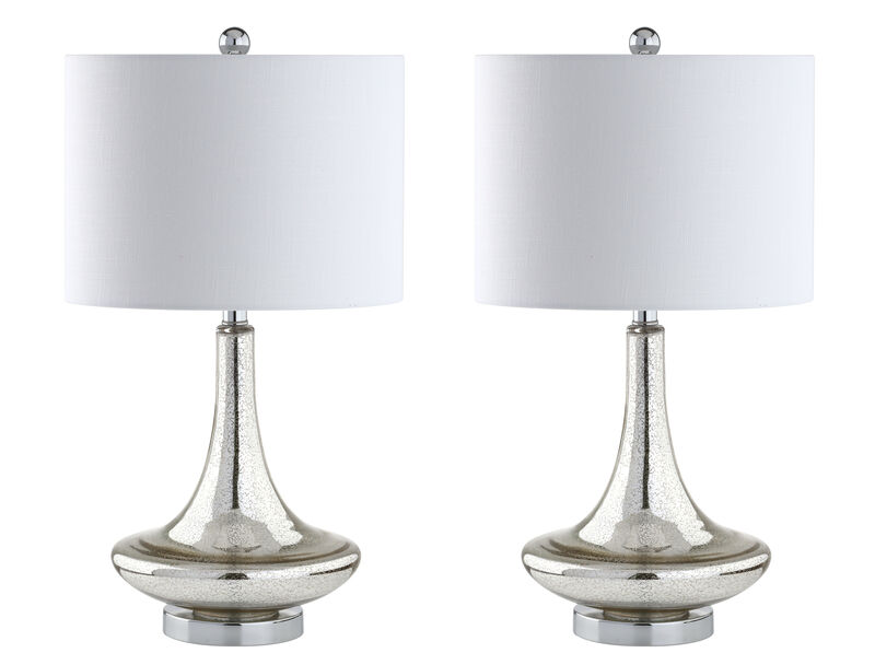 Cecile Glass Teardrop LED Table Lamp (Set of 2)