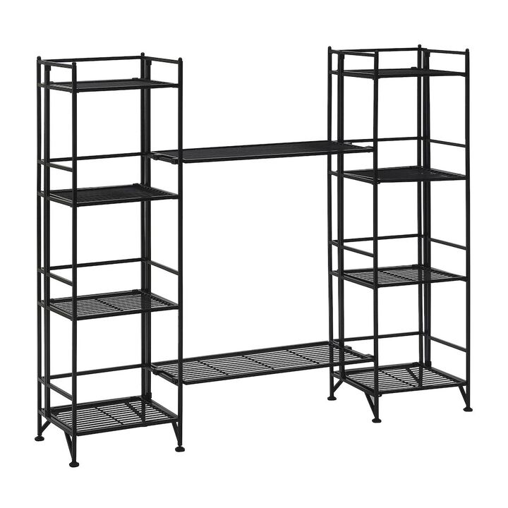 Convenience Concepts Xtra Storage 4 Tier Folding Metal Shelves with Set of 2 Extension Shelves