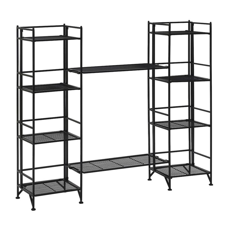 Convenience Concepts Xtra Storage 4 Tier Folding Metal Shelves with Set of 2 Extension Shelves