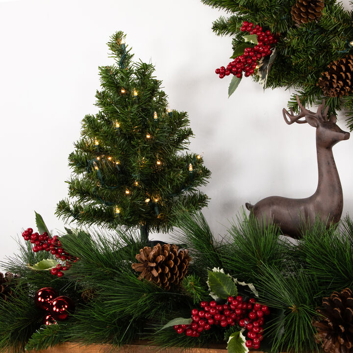 18" Pre-Lit Medium Canadian Pine Artificial Christmas Tree - Clear Lights