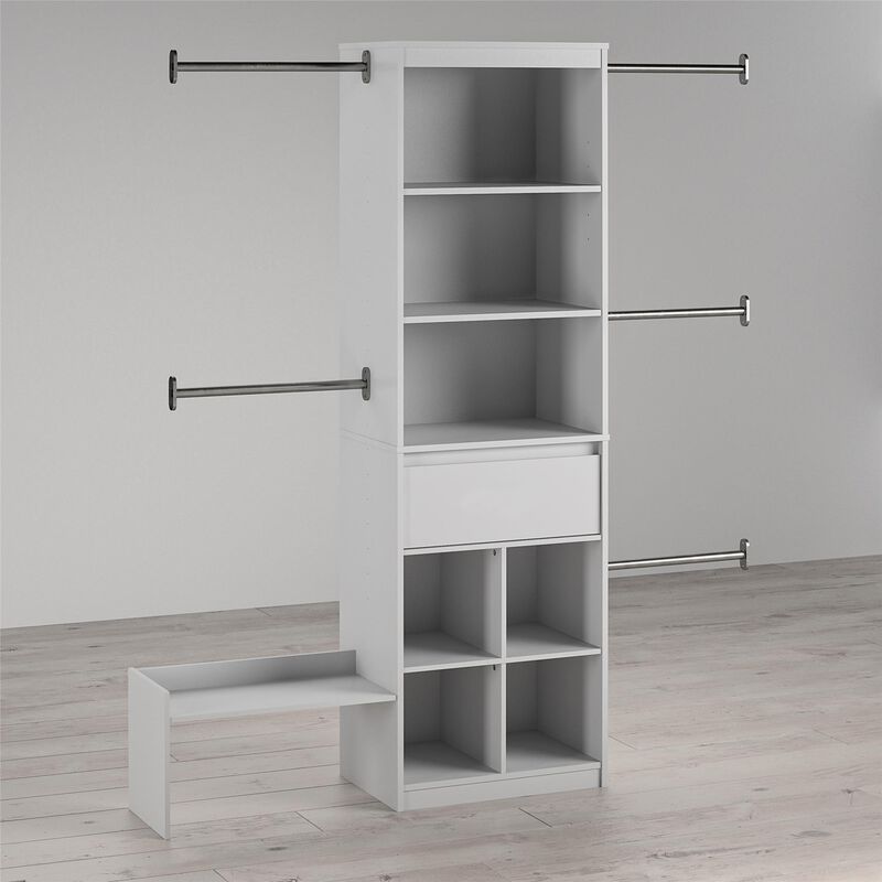 Grow With Me Adjustable Kids Closet Organizer System with Adjustable Poles
