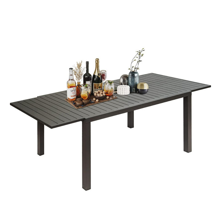 Expandable Metal Patio Table for 6-8 People