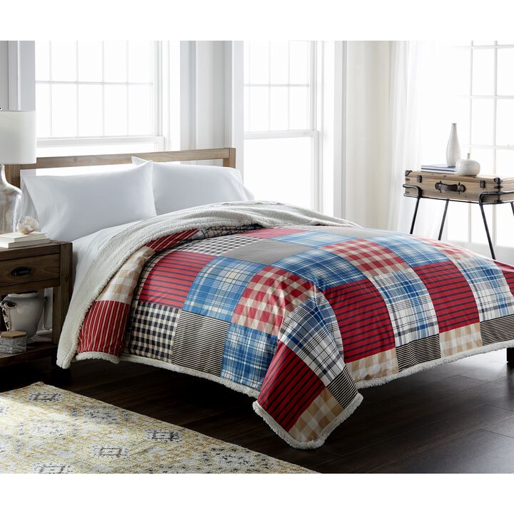 Micro Flannel Reverse to Sherpa Blanket, Full/Queen