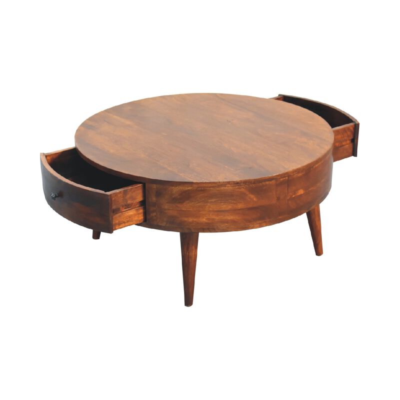 Odyssey Solid Wood 2 Drawer Chestnut Coffee Table