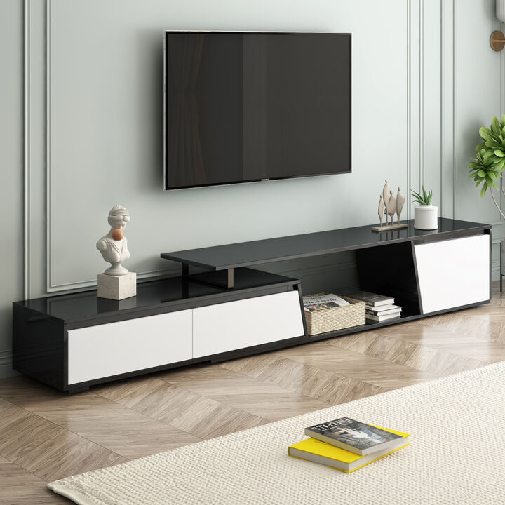 Rectangle TV Stand, 2 Drawers, 1 Cabinet, Up to 100"