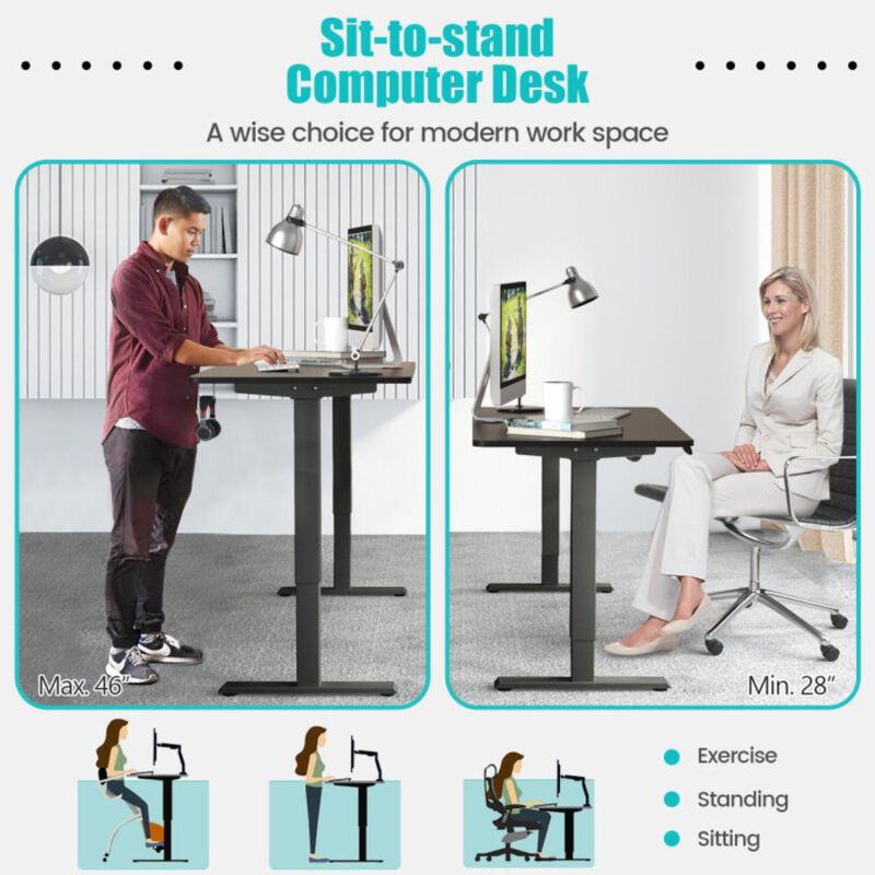 Hivvago Electric Height Adjustable Standing Desk with Memory Controller