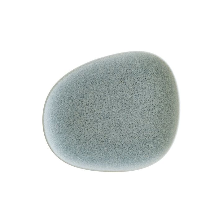 Luca Ocean Matte 13" x 10.75" Organic Blue Porcelain Plate