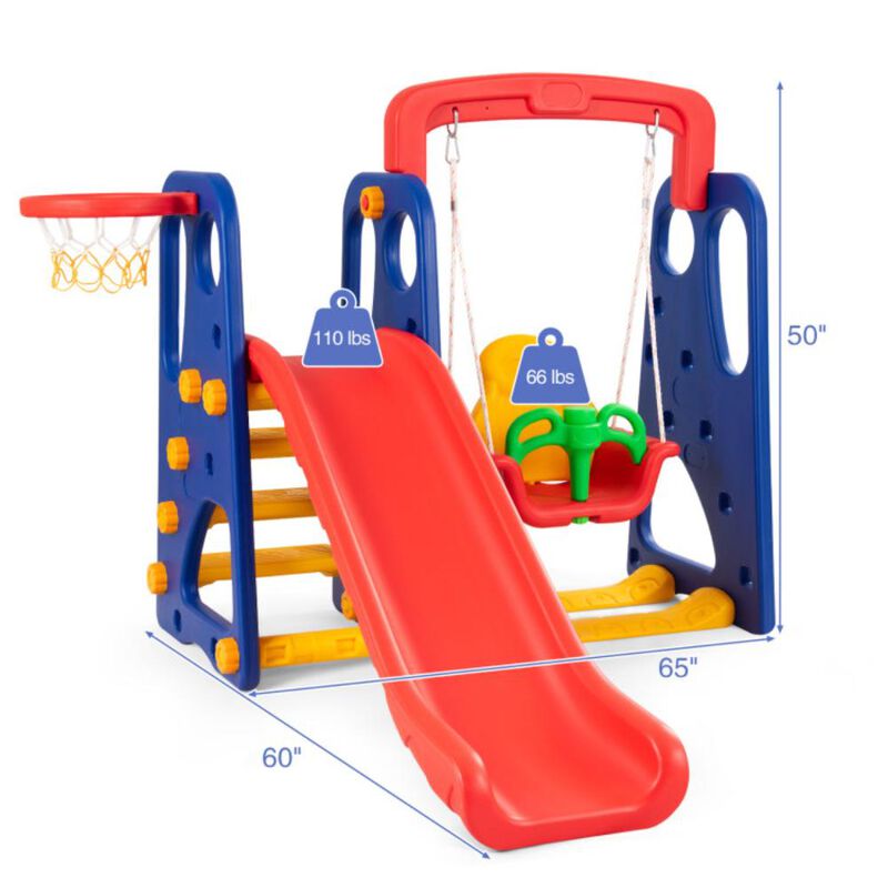 Hivvago 3-in-1 Junior Children Climber Slide Playset