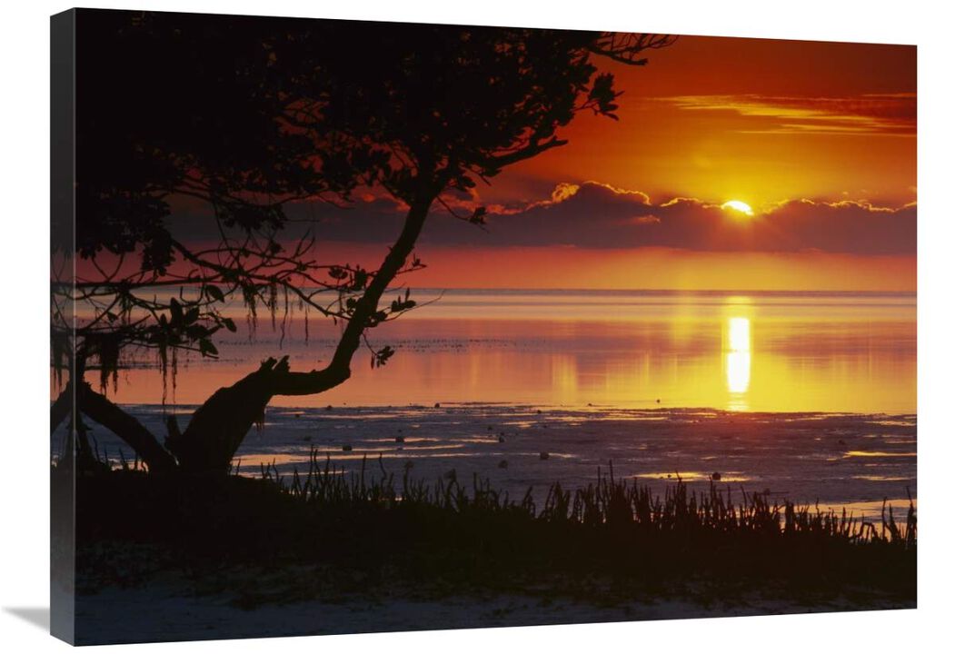Sunset over Annes Beach, Florida-Canvas Art-32x24